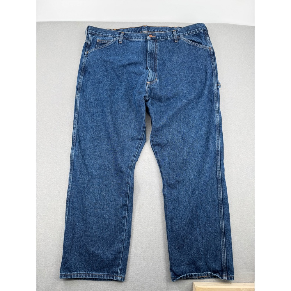 Vintage Round House Mens 44x30 Carpenter Jeans Blue Denim Workwear Made in USA